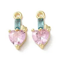 Brass Micro Pave Cubic Zirconia Charms