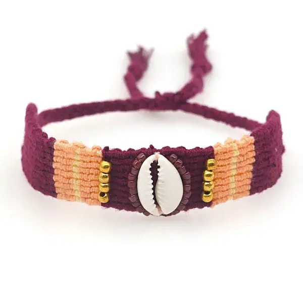 Unique Hand-Woven Cowrie Shell Adjustable Cord Bracelets for Women