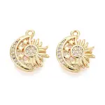 Brass Pave Clear Cubic Zirconia Pendants