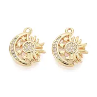 Brass Pave Clear Cubic Zirconia Pendants