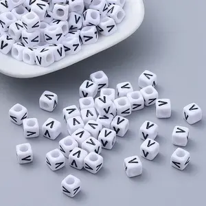 Acrylic Horizontal Hole Letter Beads