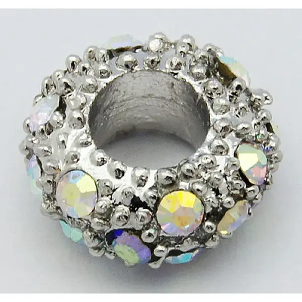 Alloy Rhinestone European Beads