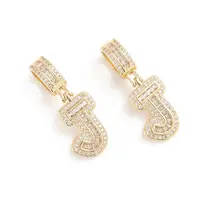Brass Micro Pave Cubic Zirconia Pendants