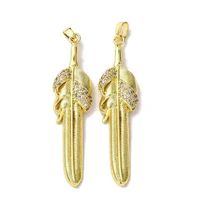 Brass Micro Pave Cubic Zirconia Pendants