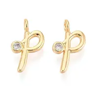 Brass Micro Pave Cubic Zirconia Charms