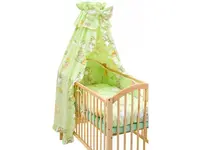 Detské obliečky do postieľky obláčik - zelená - čtyřdílná