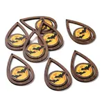 Halloween Theme Single Face Printed Aspen Wood Big Pendants
