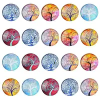 Half Round/Dome Tree Pattern Glass Flatback Cabochons for DIY Projects