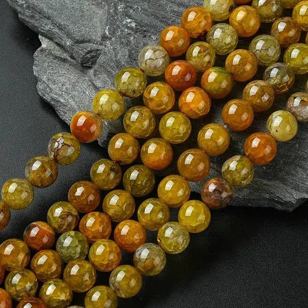 Dyed Natural Dragon Veins Agate Beads Strands