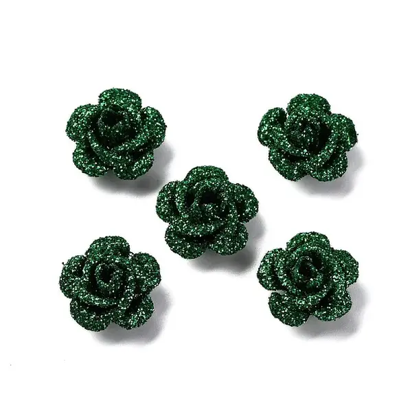 3D Rose Flower Baking Paint Aluminum Beads