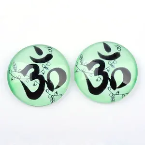 Yoga Theme Glass Cabochons
