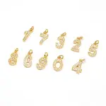 Real 18K Gold Plated Brass Micro Pave Cubic Zirconia Charms