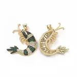 Brass Micro Pave Clear Cubic Zirconia Pendants