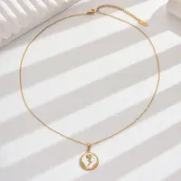 Vintage Luxury 201 Stainless Steel Enamel Rose Pendant Necklaces for Women Daily Wear