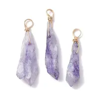 Electroplated Natural Quartz Crystal Dyed Pendants