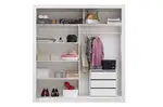 Šatní skříň angelika s posuvnými dveřmi a kontejnerem ii - bílá