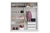 Šatní skříň angelika s posuvnými dveřmi a kontejnerem ii - bílá