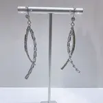 Exaggerated Clear Cubic Zirconia Tassel Dangle Earrings