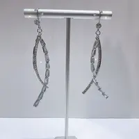 Exaggerated Clear Cubic Zirconia Tassel Dangle Earrings