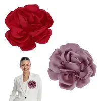 2Pcs 2 Colors Polyester Flower Brooch Pins