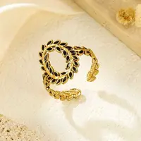 304 Stainless Steel Enamel Cuff Rings for Women