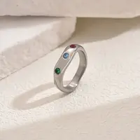 Brass Micro Pave Cubic Zirconia Rings for Women