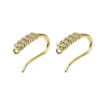 Brass Micro Pave Clear Cubic Zirconia Earring Hooks