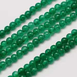 Natural White Jade Round Bead Strands
