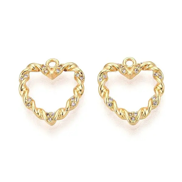 Brass Micro Pave Cubic Zirconia Pendants