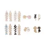 Cat and Fish Theme Alloy Enamel Charms