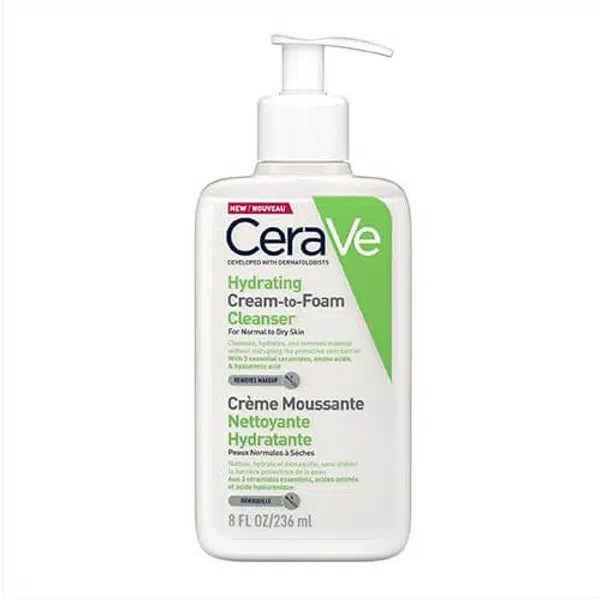 CeraVe Čisticí pěnicí krém (Hydrating Cream-to-Foam Cleanser) 236 ml