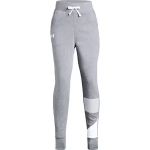 Dívčí tepláky Under Armour Rival Jogger Steel Light Heather/White YS