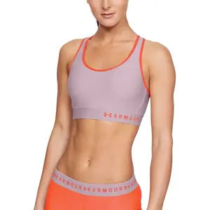 Dámská sportovní podprsenka Under Armour Mid Keyhole Grey Orange XS