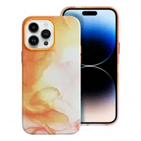Zadní kryt LEATHER MAG COVER case pro Apple iPhone 14 Pro Max, orange splash