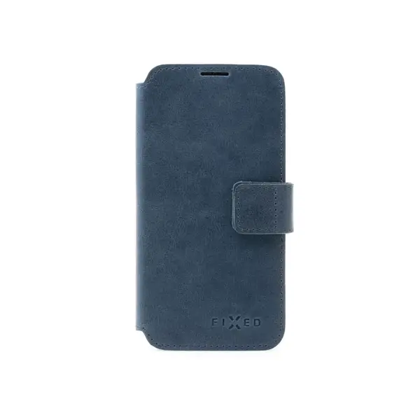Kožené pouzdro typu kniha FIXED ProFit pro Apple iPhone 16e / 17e, modrá