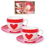 Porcelánový šálek s podšálkem TEČKA 280 ml 2 ks