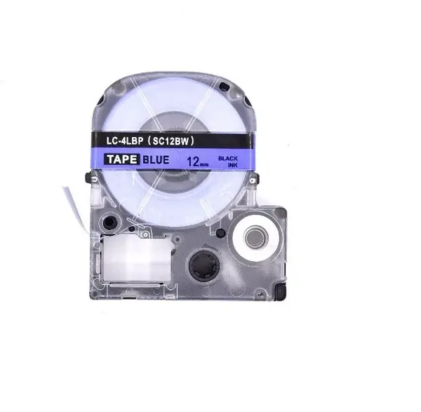 Epson LK-4LBP, SC12BW, 12mm x 9m, černý tisk / modrý podklad, kompatibilní páska