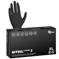 Silné nitrilové rukavice se zdrsněným povrchem Espeon Nitril Strong 3 - 100 ks, černé, velikost XL (100106) + dárek zdarma