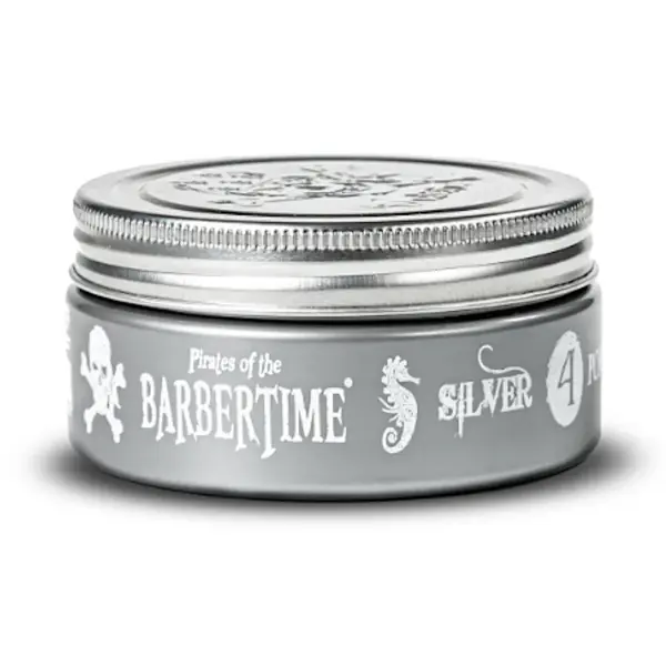Pomáda na vlasy s velmi silnou fixací a leskem Barbertime Silver Pomade No. 4 - 150 ml - Pirates of the Barbertime