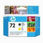 HP C9384A, 72 matná černá/žlutá (matte black/yellow) originální tisková hlava