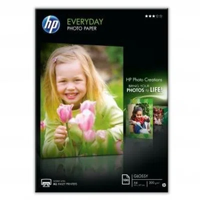 HP Everyday Glossy Photo Paper Q2510A, 200 g/m2, A4, 100ks, lesklý, inkoustový, bílý, foto papír