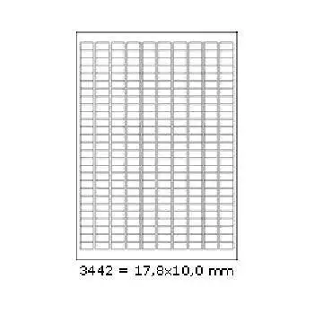 Samolepicí etikety 17,8 x 10 mm, 270 etiket, A4, 100 listů