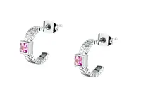 Morellato Ocelové náušnice s fuchsiovými krystaly Gioia SAVY43