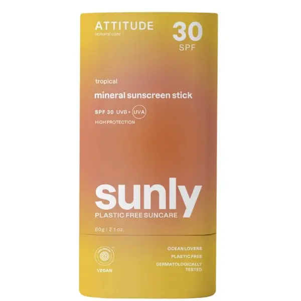 Attitude Minerální ochranná tyčinka na tělo Tropical SPF 30 Sunly (Mineral Sunscreen Stick) 60 g