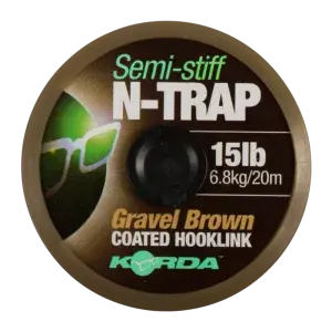 Korda návazcová šňůrka n-trap semi stiff gravel brown 20 m - 30 lb