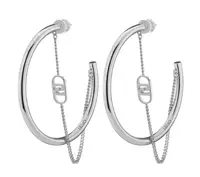 Liu Jo Ocelové kruhové náušnice s řetízkem LJ2775