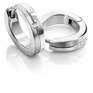 Boccia Titanium Titanové náušnice s diamantem 0563-03