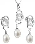 Evolution Group - Pavona Set stříbrných šperků s pravými perlami Pavona 29036.1 (náušnice, řetízek, přívěsek)