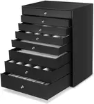 Troli Moderní černá šperkovnice s 9 zásuvkami