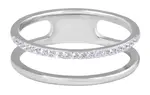 Troli Dvojitý minimalistický prsten z oceli Silver 55 mm